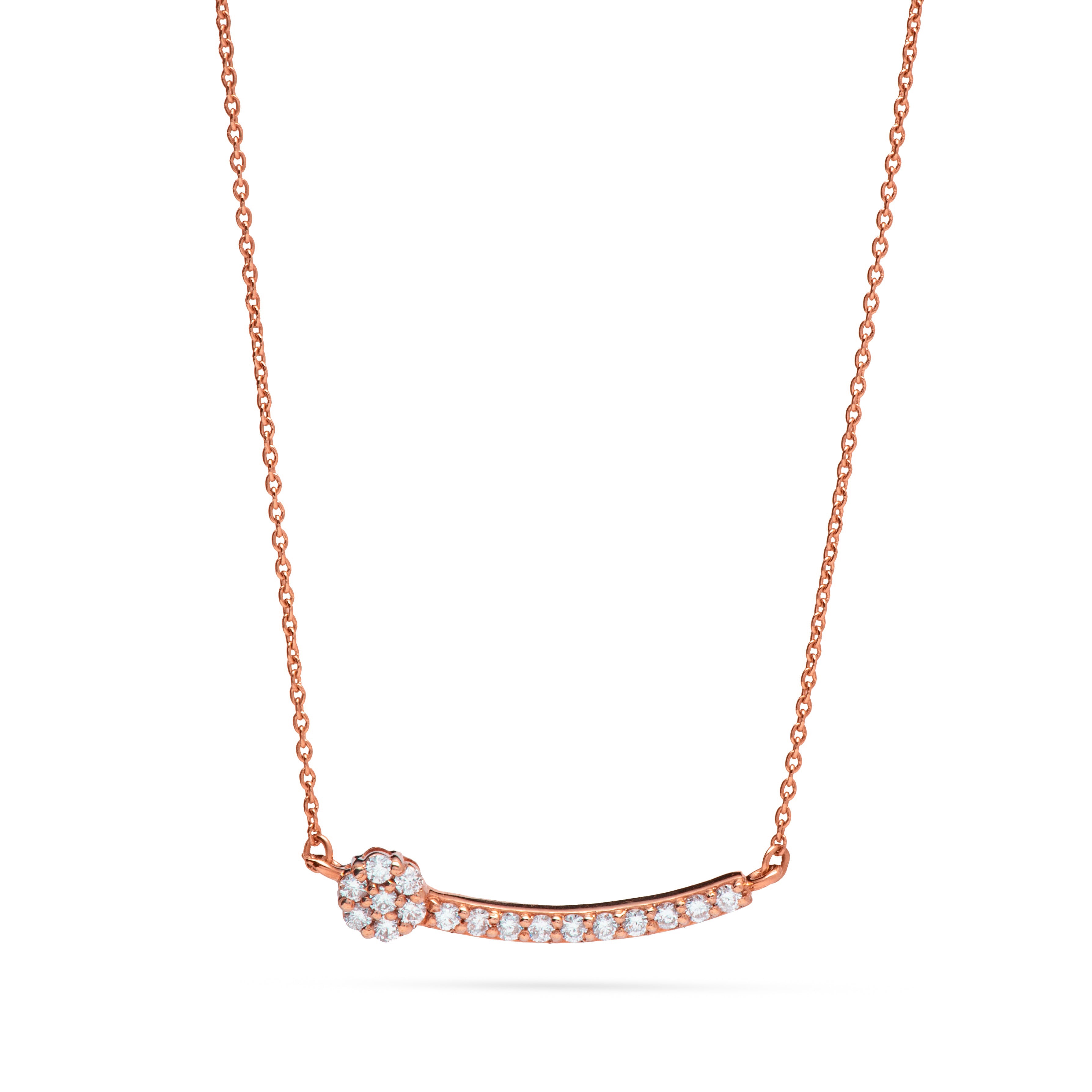 A magnificent Diamond necklace Bar in 18K Rose gold - SIR1336