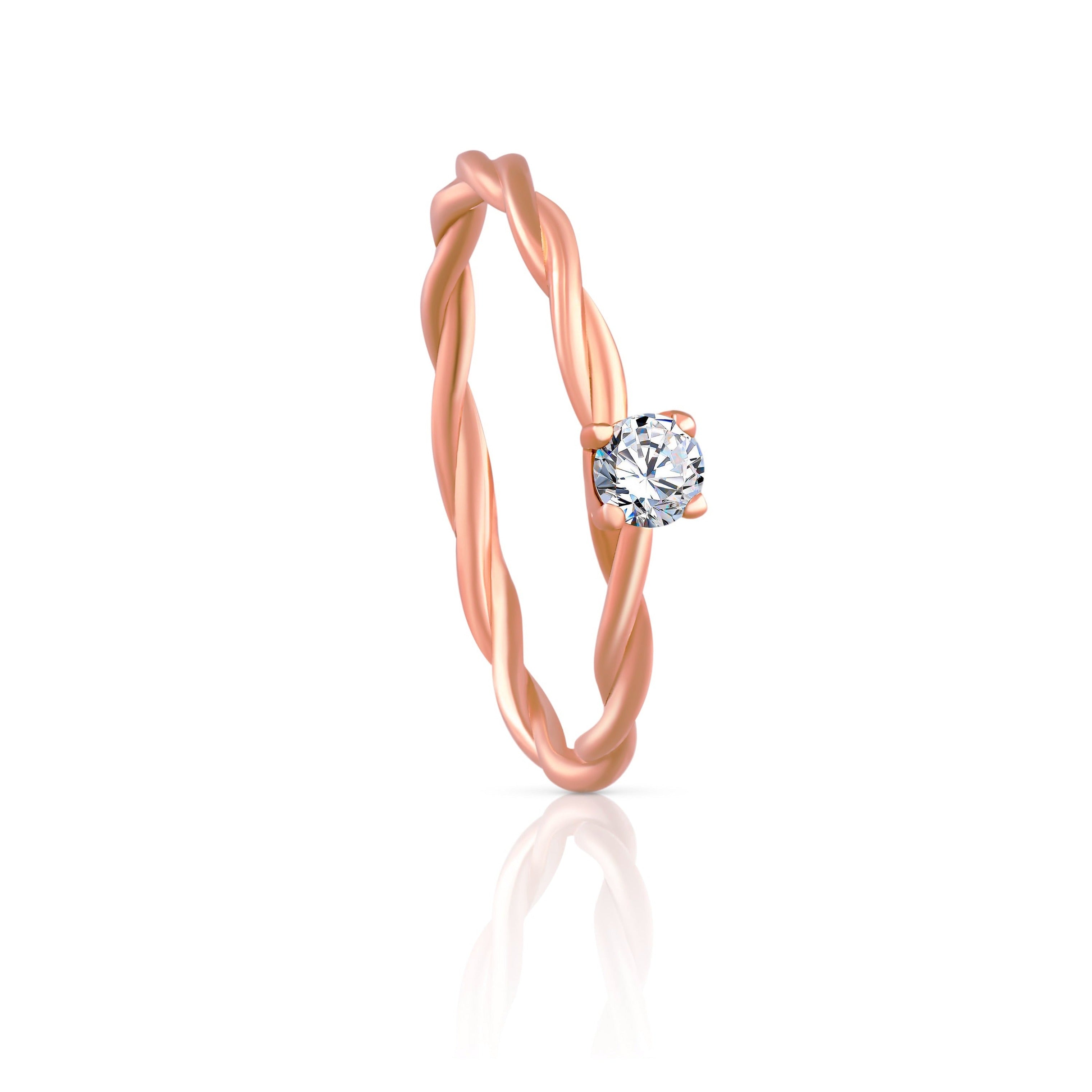 Beautiful Diamond Ring fits you in Rose Gold 18K Diamond Ring - S-R157X