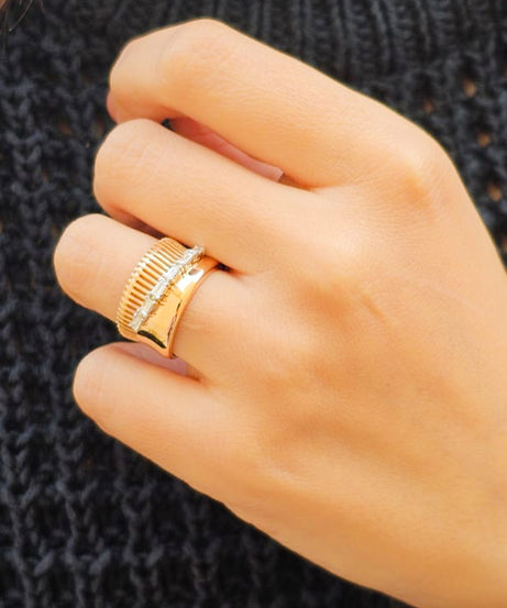 18k Yellow gold Diamond Rings - S-R418S