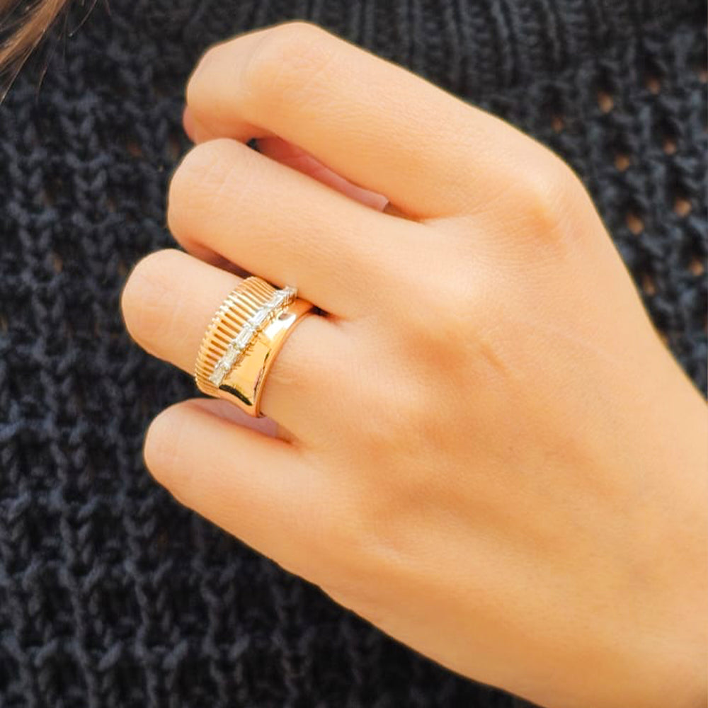 18k Yellow gold Diamond Rings - S-R418S