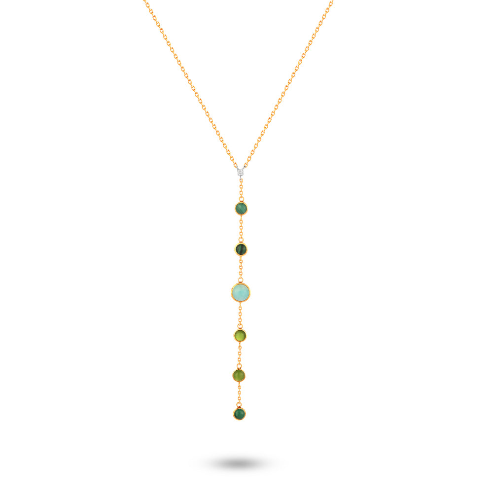 EDEN summer dangling beads diamond Necklace in 18k Gold Yellow gold / S-P359S