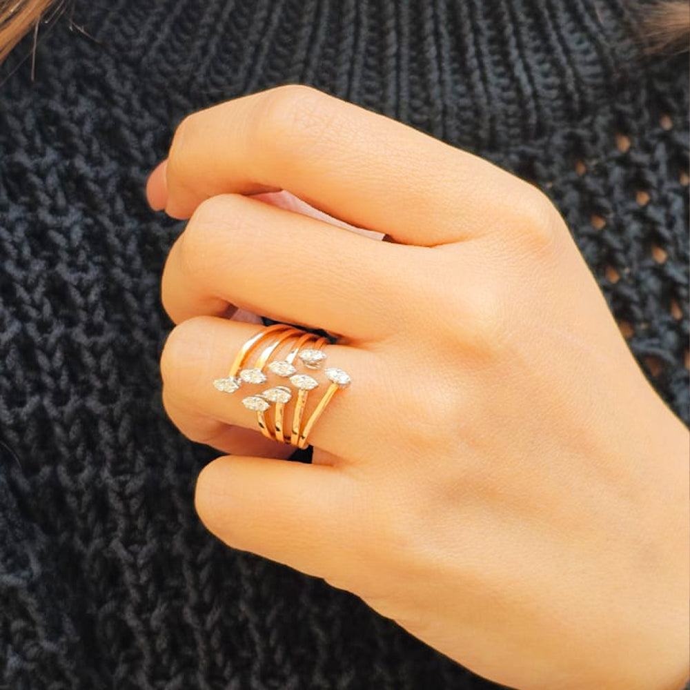 18k Yellow gold Diamond Rings - S-R438S