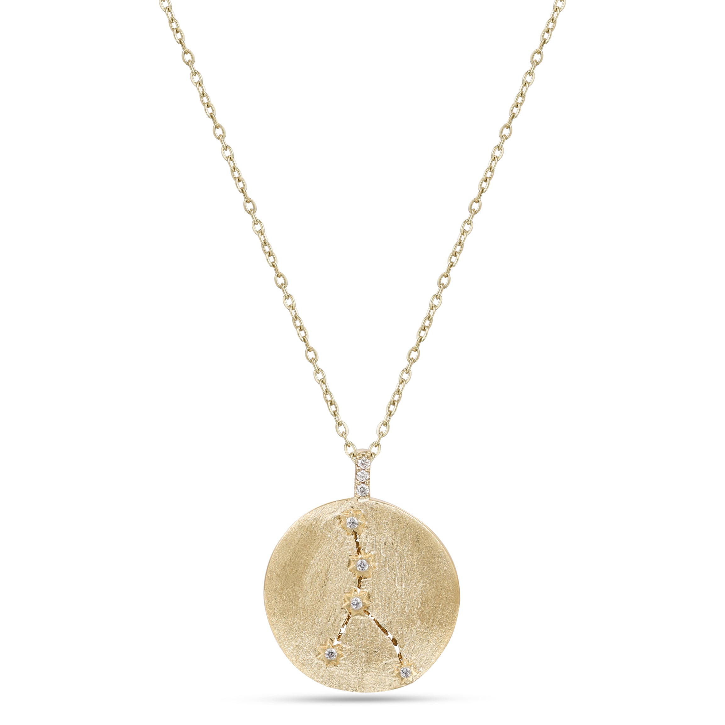 Astria 14K Gold Cancer Constellation Pendant with Diamonds