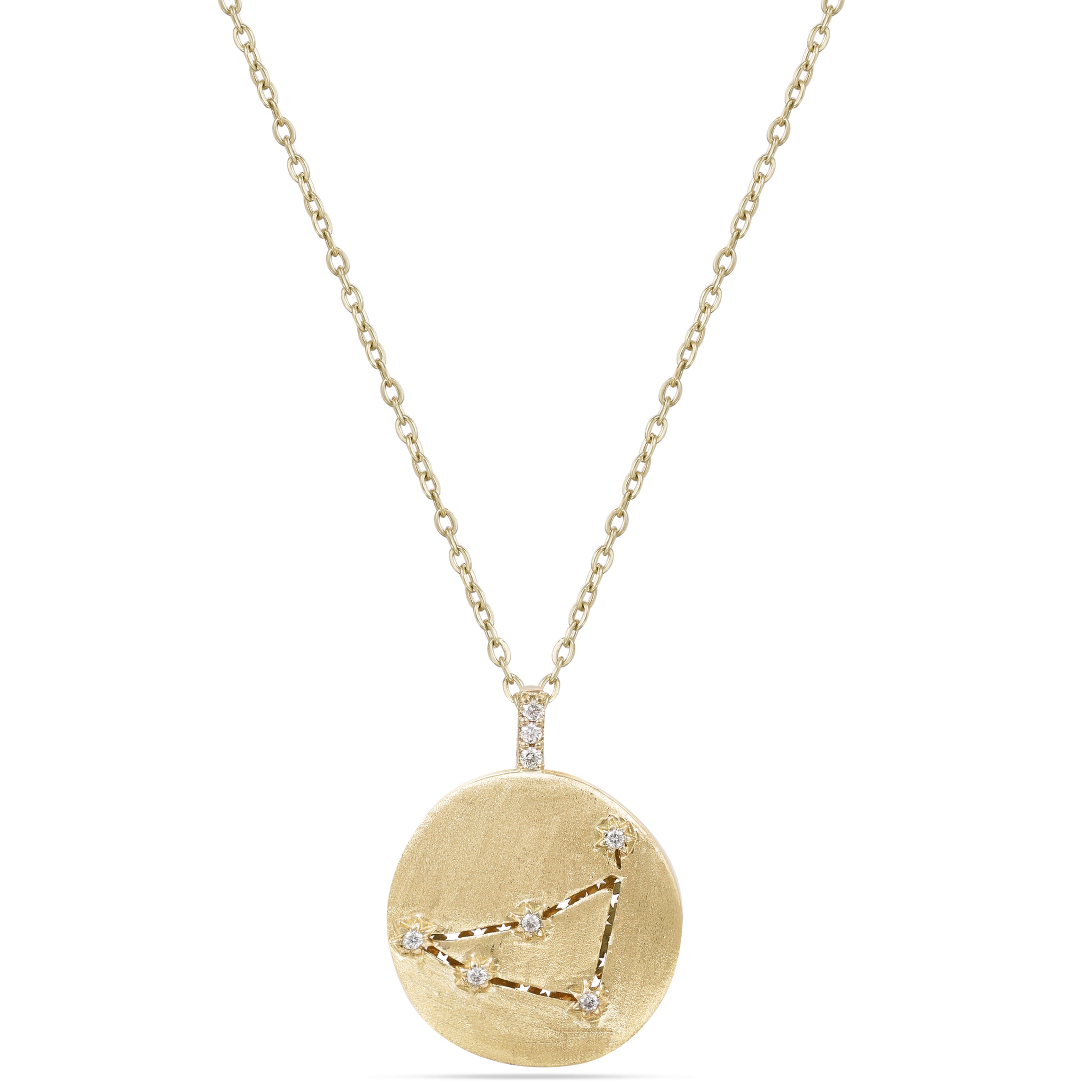 Astria 14K Gold Capricorn Constellation Pendant with Diamonds