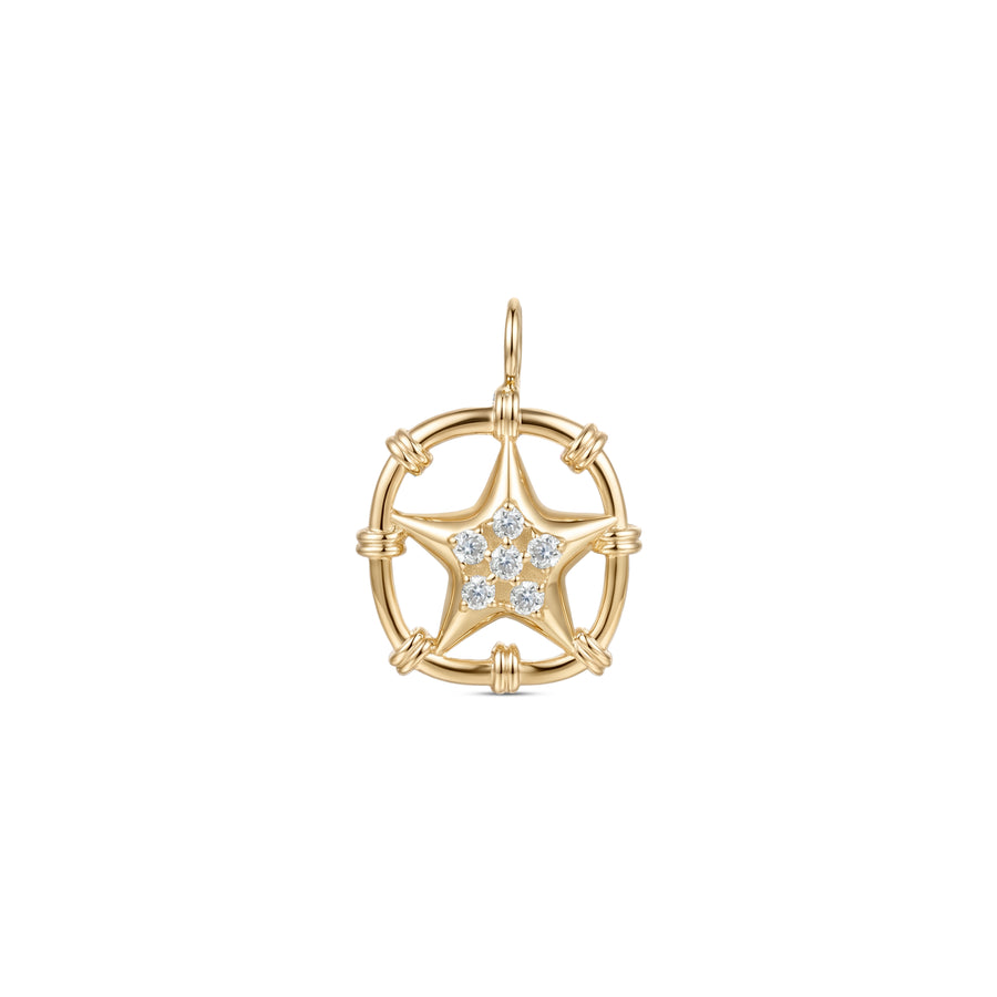 Astria 14K Gold Celestial Compass Charm with Diamonds
