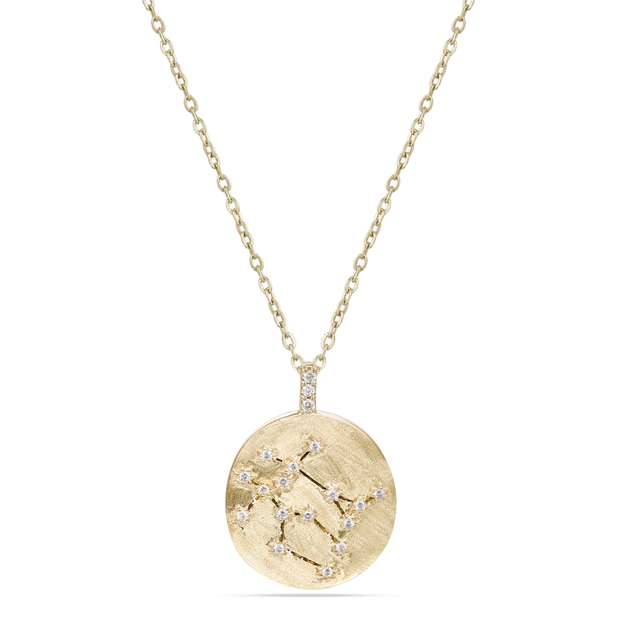 Astria 14K Gold Gemini Constellation Pendant with Diamonds