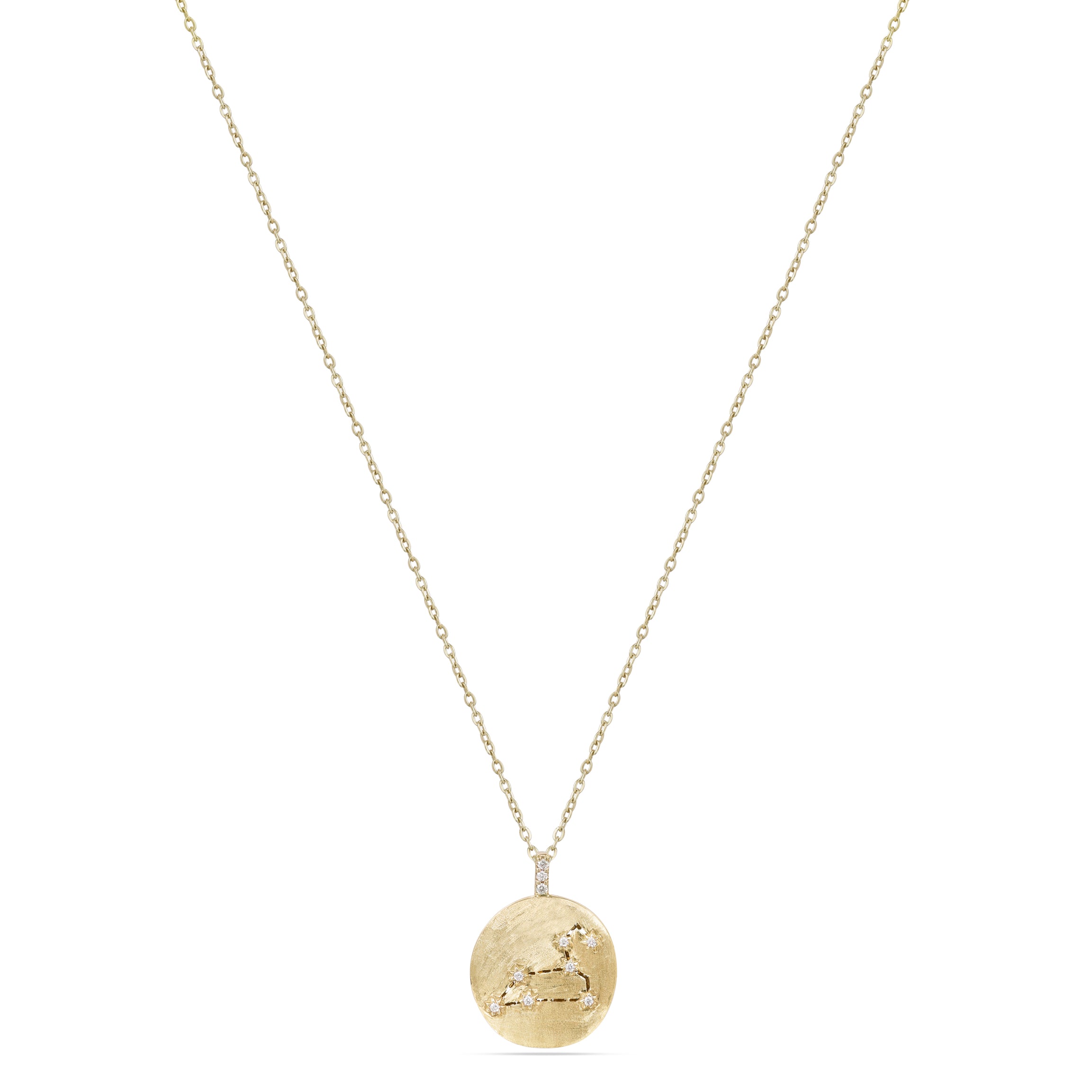 Astria 14K Gold Leo Constellation Pendant with Diamonds