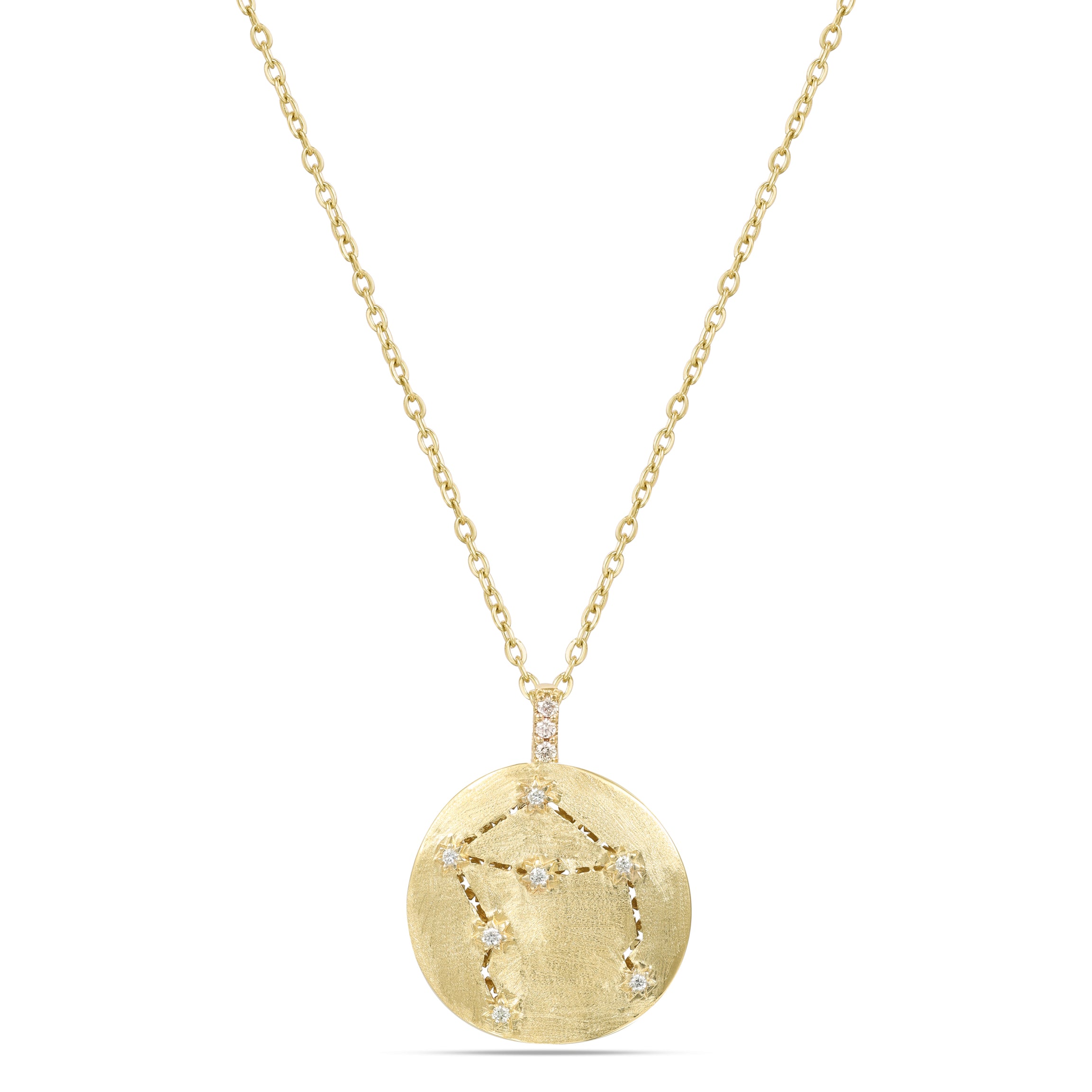 Astria 14K Gold Libra Constellation Pendant with Diamonds