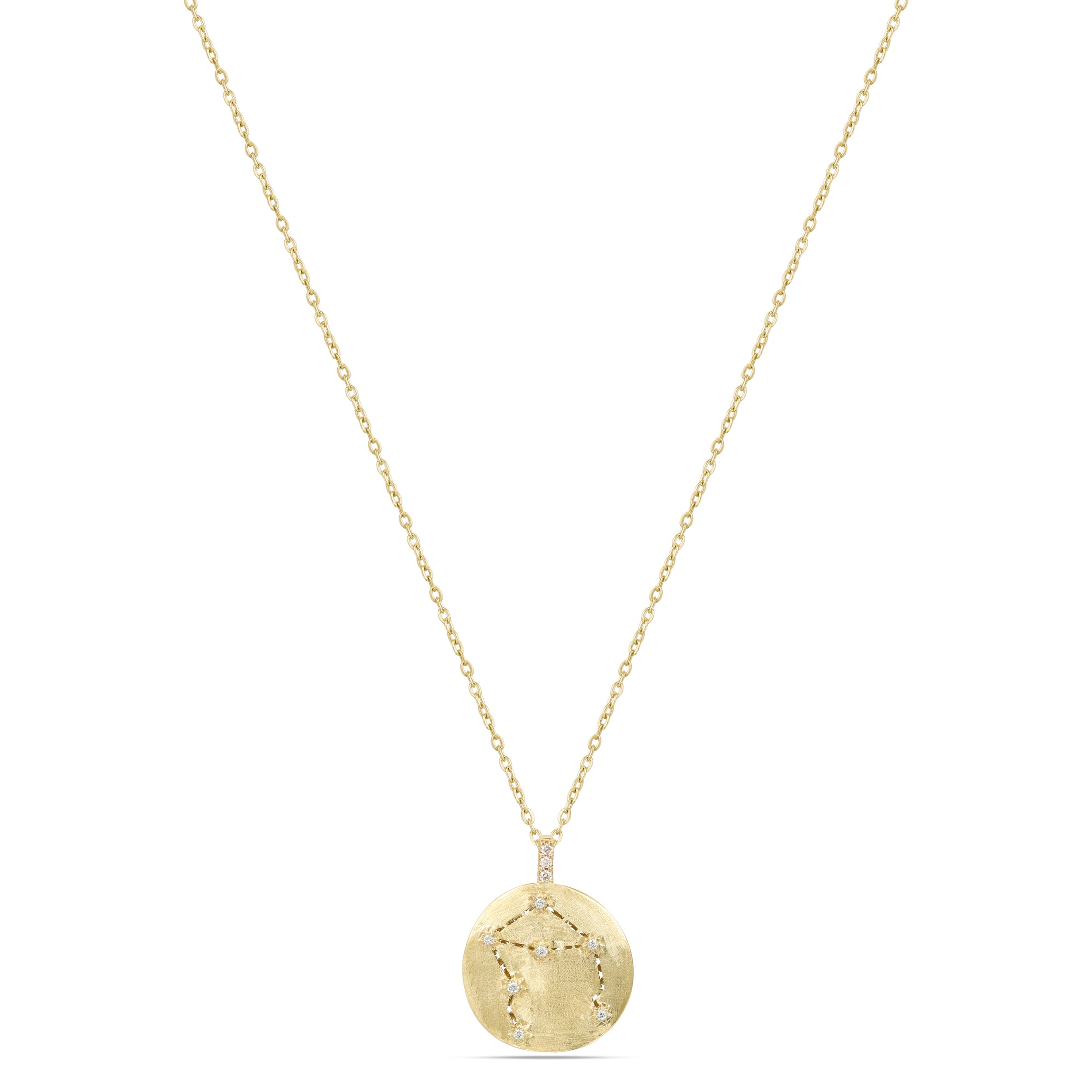 Astria 14K Gold Libra Constellation Pendant with Diamonds