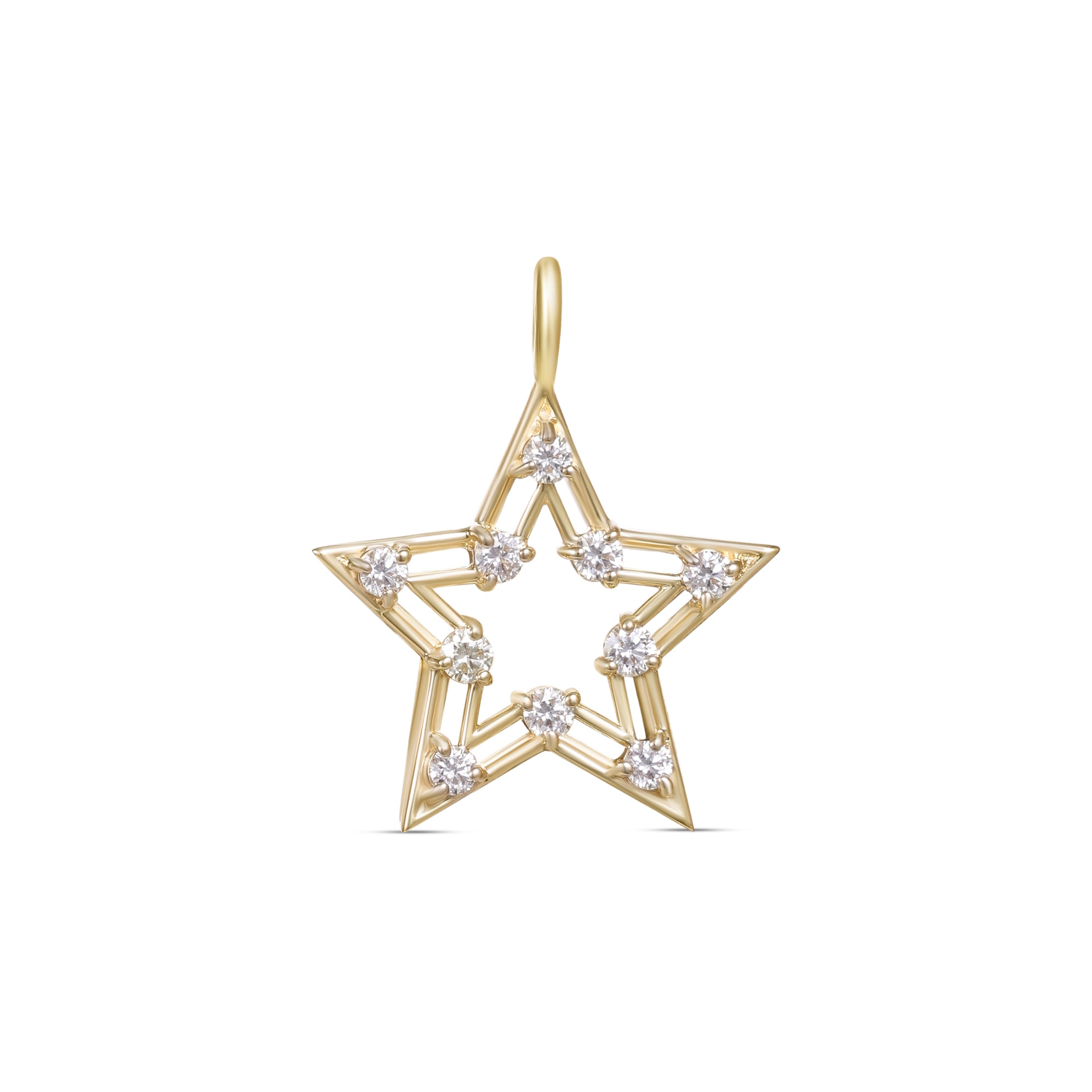 Astria 14K Gold Open Star Charm with Diamonds