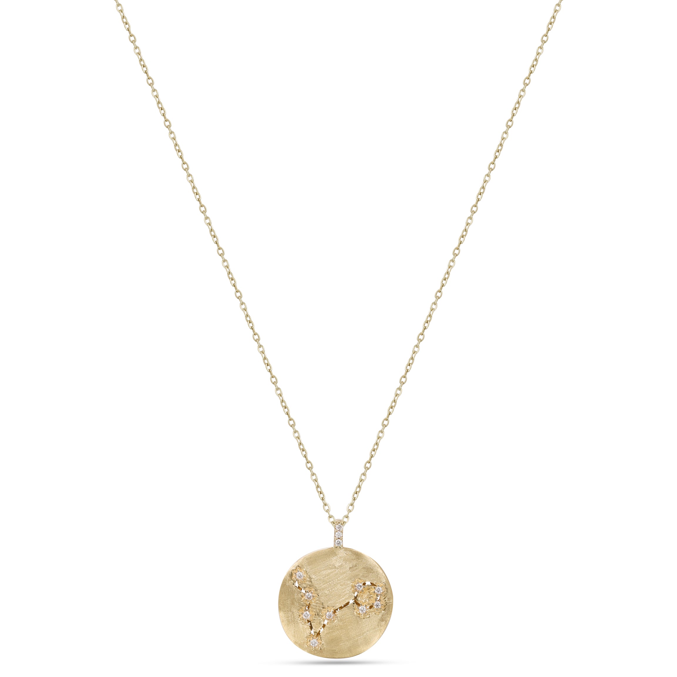 Astria 14K Gold Pisces Constellation Pendant with Diamonds