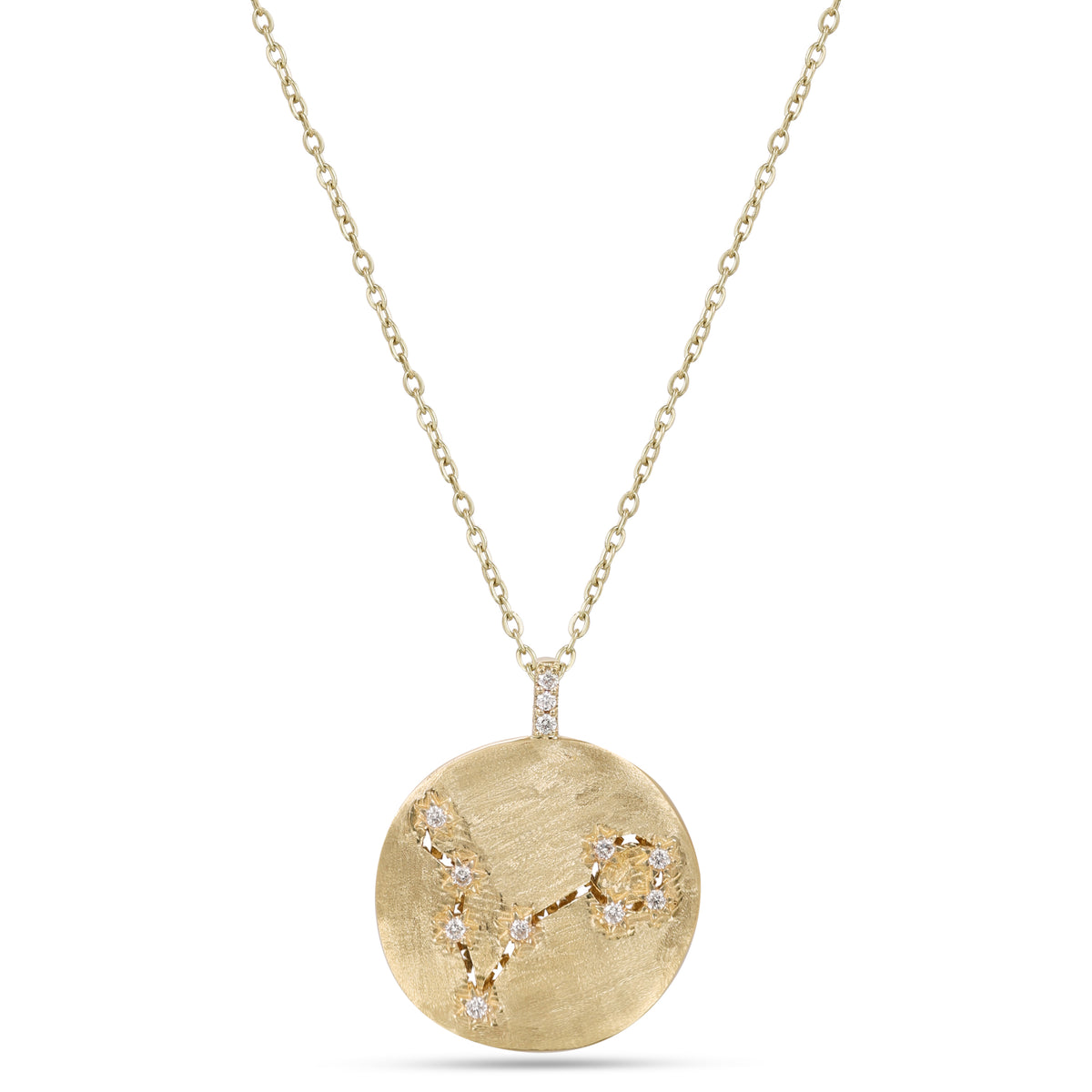 Astria 14K Gold Pisces Constellation Pendant with Diamonds