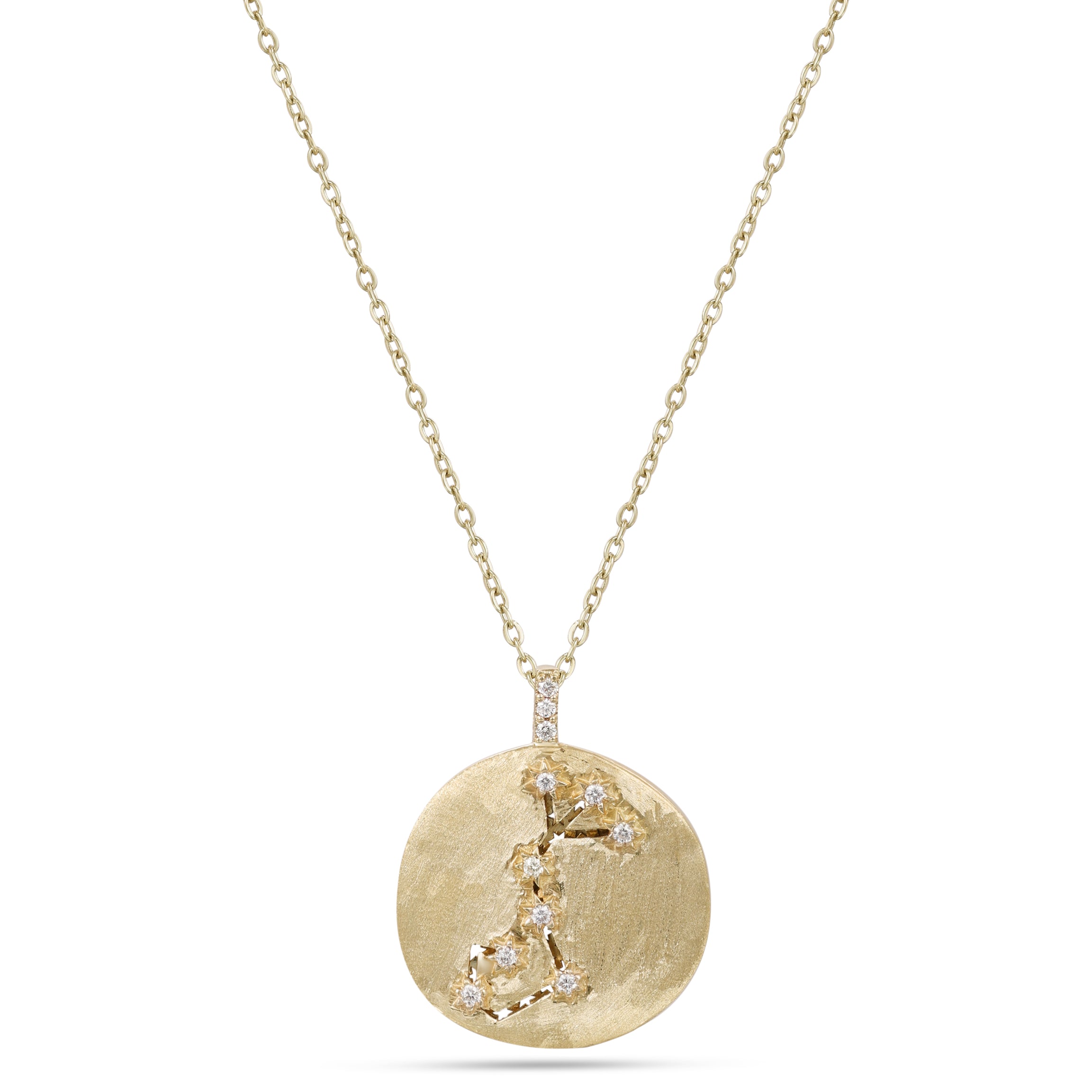 Astria 14K Gold Scorpio Constellation Pendant with Diamonds