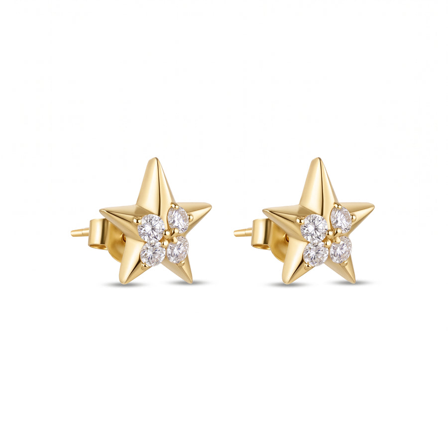 Astria 14K Gold Stud Earrings with Diamonds