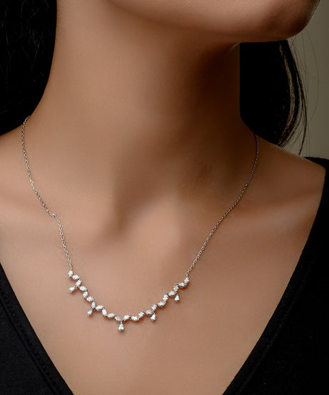 Precious Collier Diamond Necklace in 18K White gold - B-S-BG010P