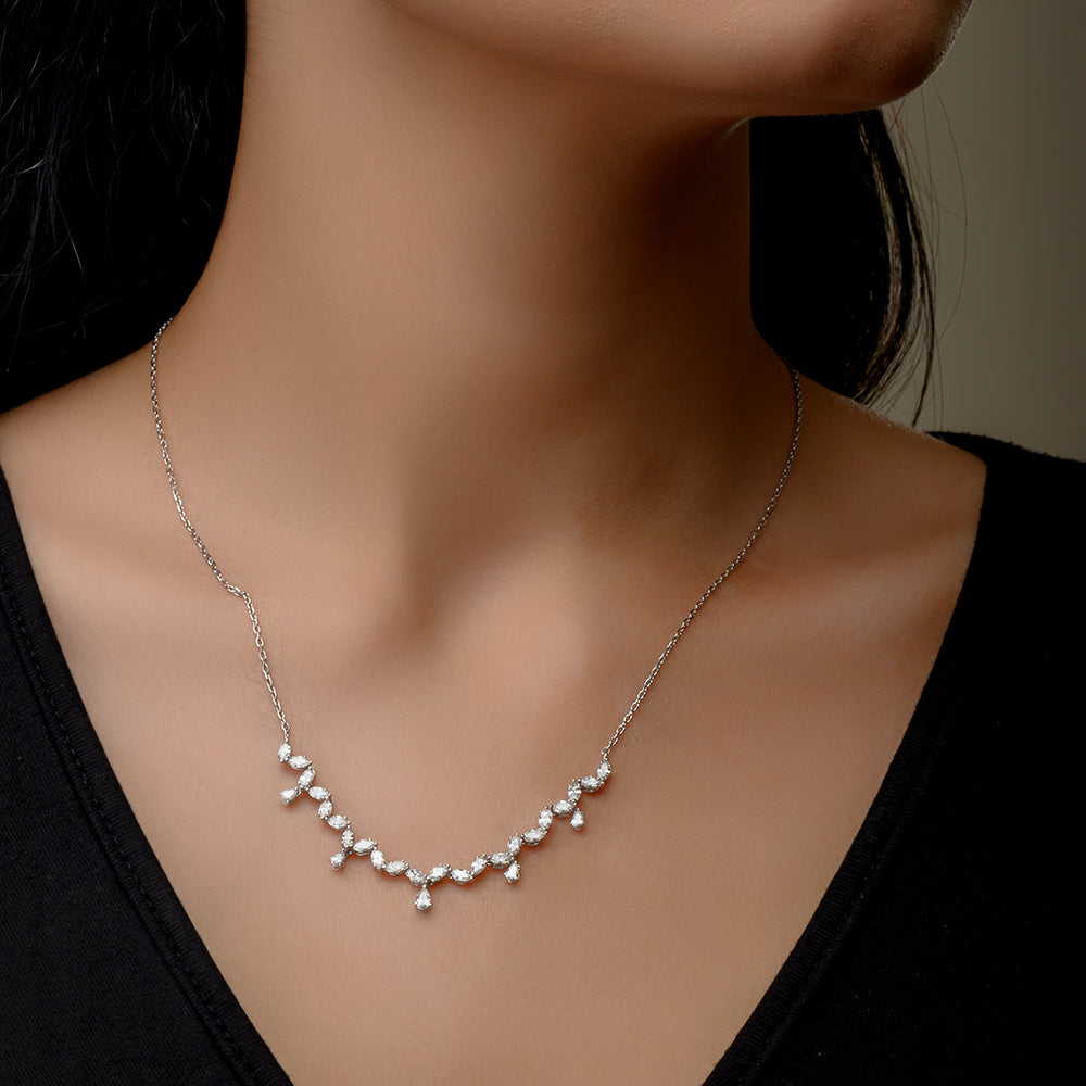 Precious Collier Diamond Necklace in 18K White gold - B-S-BG010P