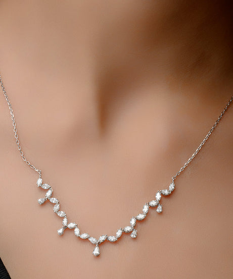 Precious Collier Diamond Necklace in 18K White gold - B-S-BG010P