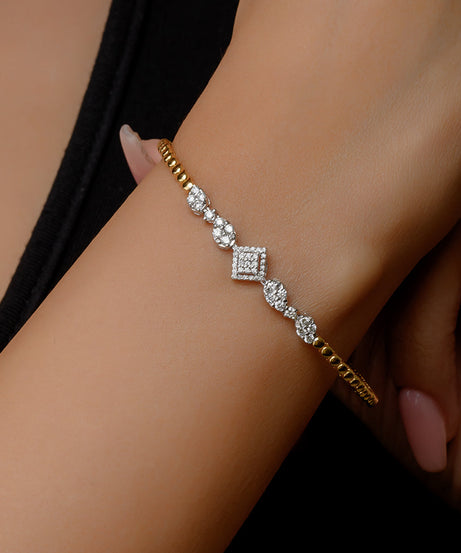 18K Yellow Diamond Bangle  - B-S-BG014B