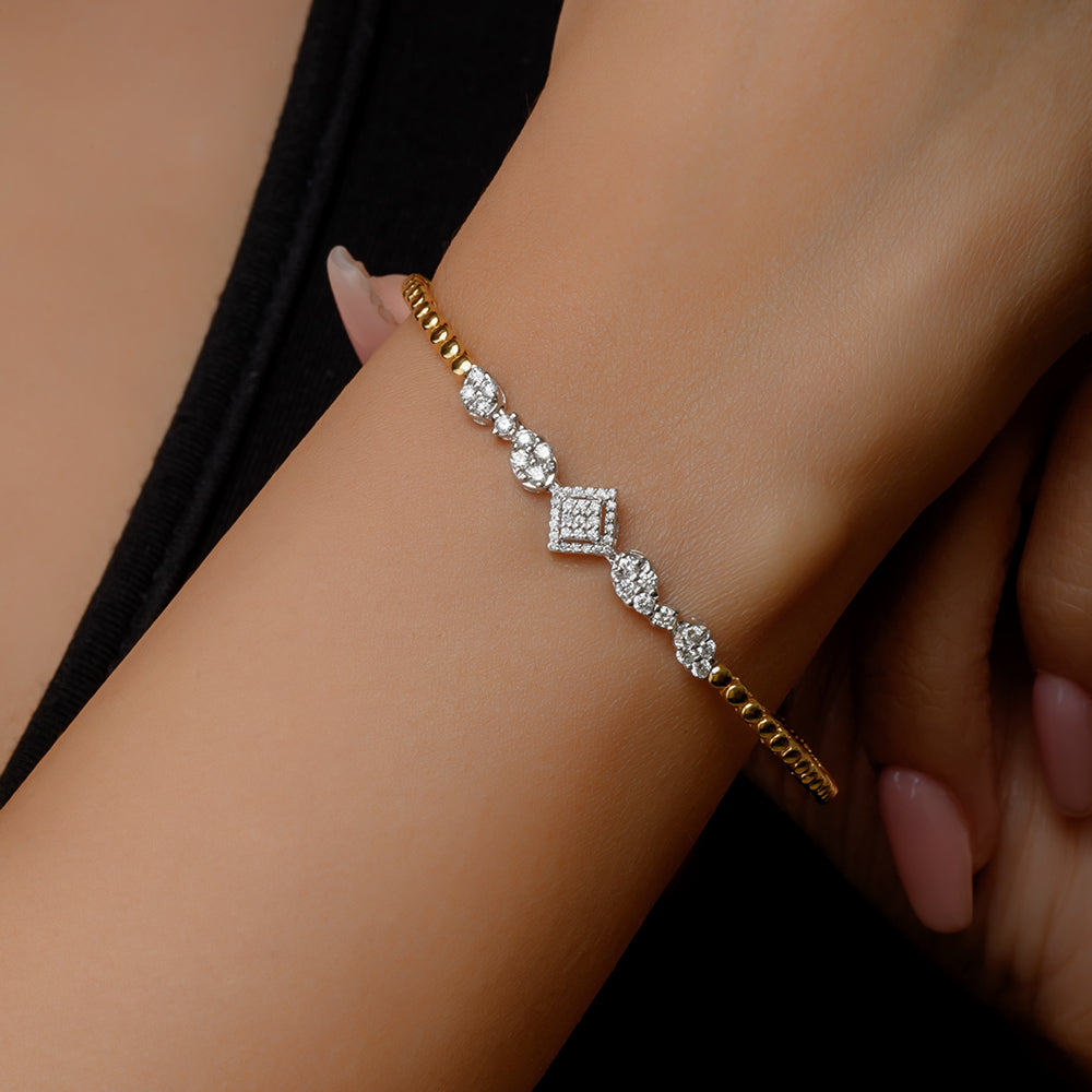 18K Yellow Diamond Bangle  - B-S-BG014B