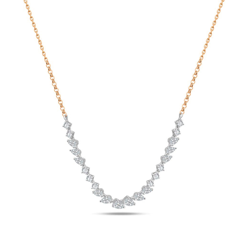 Precious Collier Diamond Necklace in 18K Rose gold - B-S-BG015N