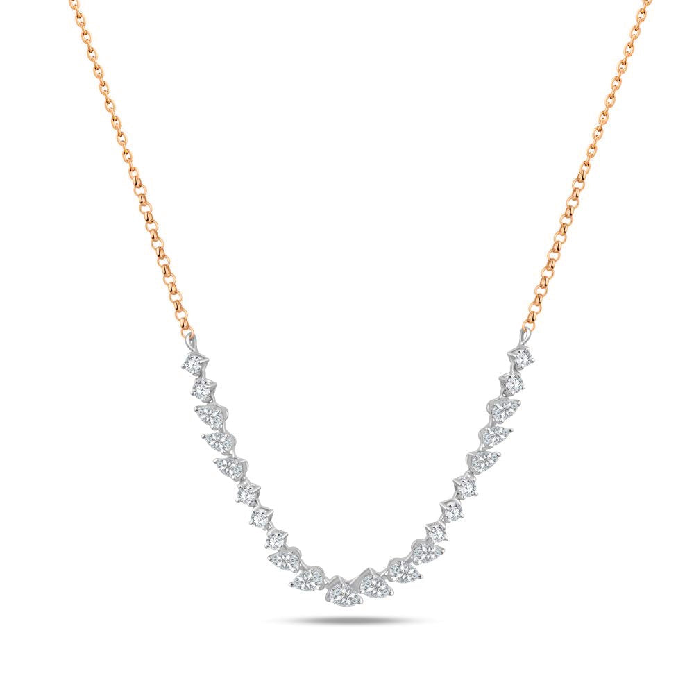 Precious Collier Diamond Necklace in 18K Rose gold - B-S-BG015N