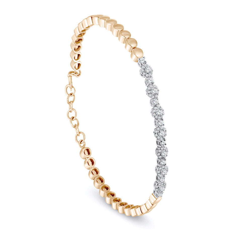 Special offer 18K Rose Gold Diamond Bangle - B-S-BG021B