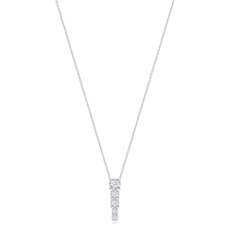 18K White Gold Diamond Necklace - B-XLINK2632P