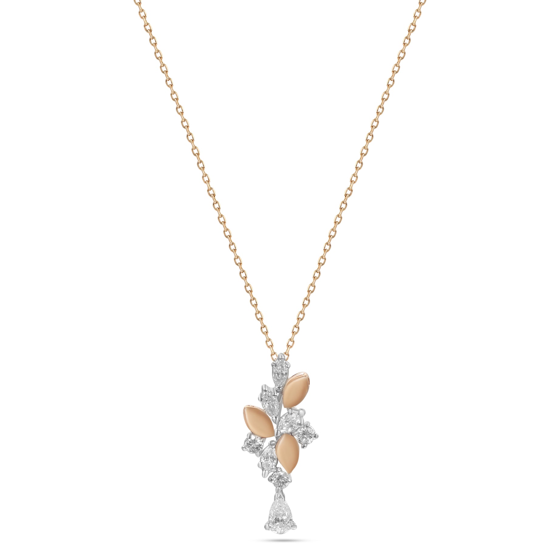 18k Yellow Gold Grace Pendant with Marquise Diamonds - B-XLK4613P