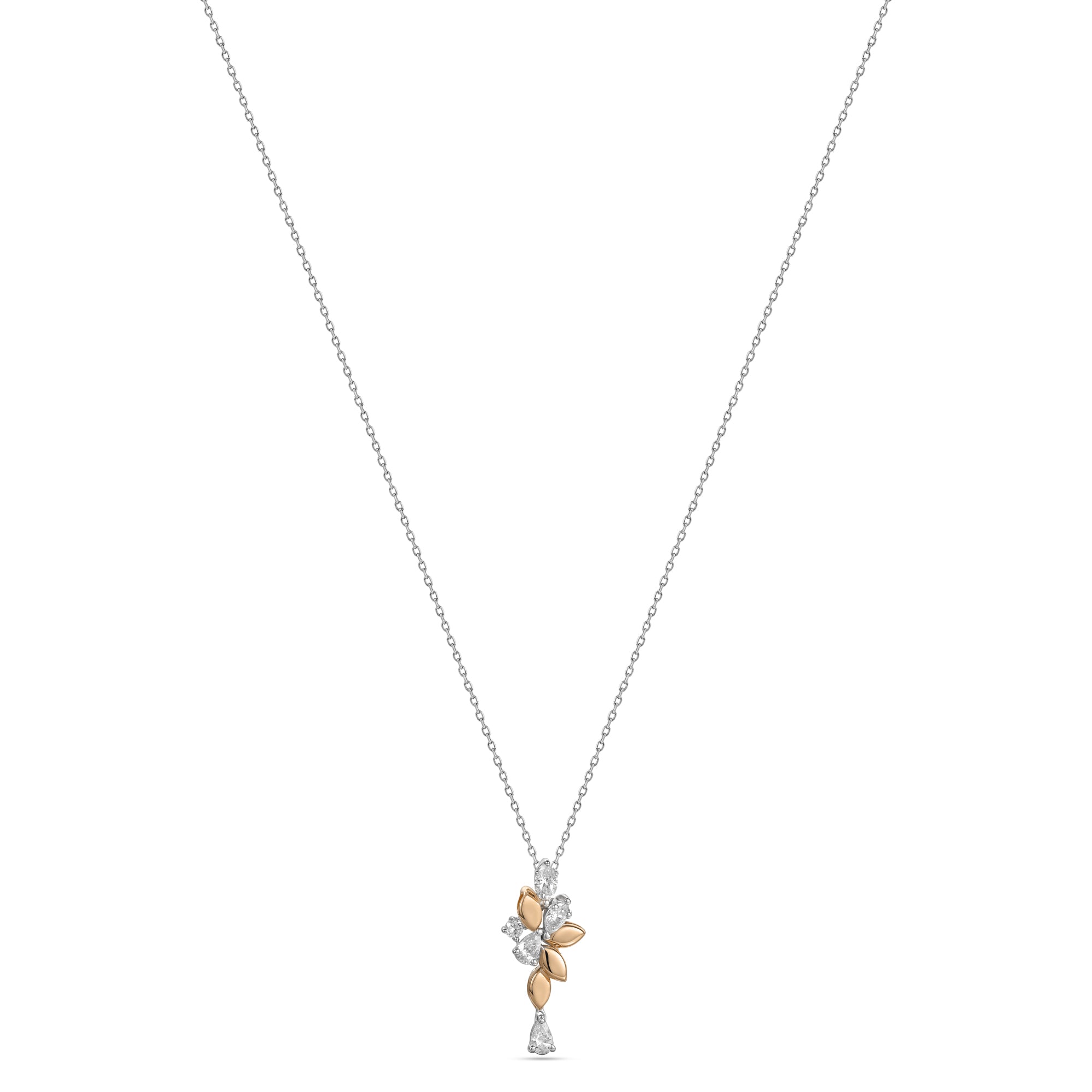 18k White Gold Grace Pendant with Marquise Diamonds - B-XLK4615P