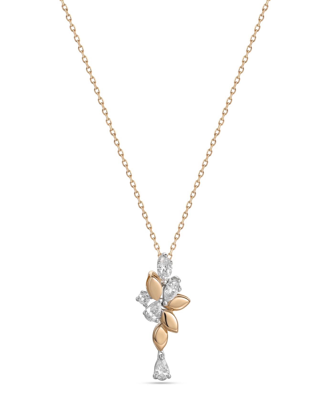 18k Yellow Gold Grace Pendant with Marquise Diamonds - B-XLK4619P