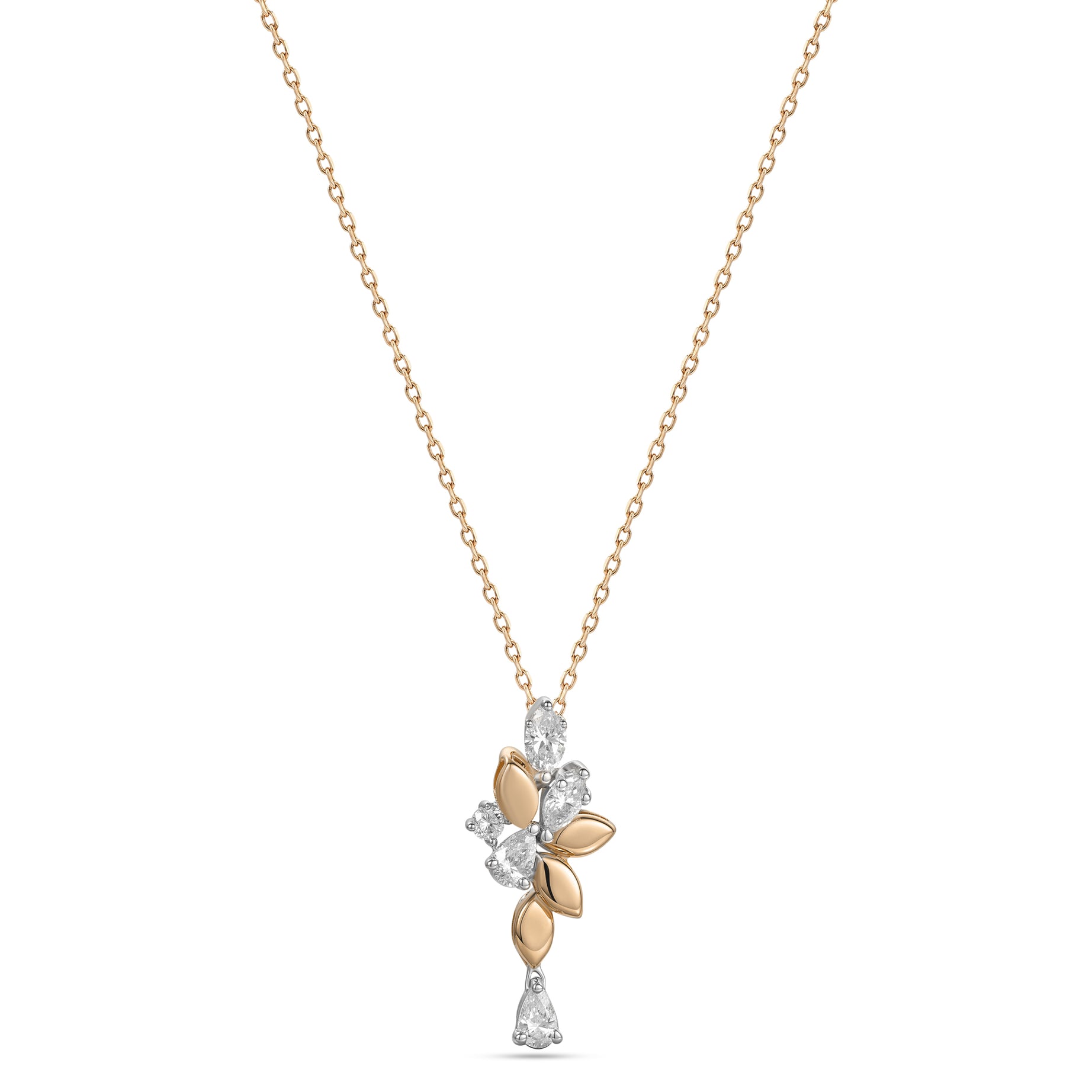 18k Yellow Gold Grace Pendant with Marquise Diamonds - B-XLK4619P