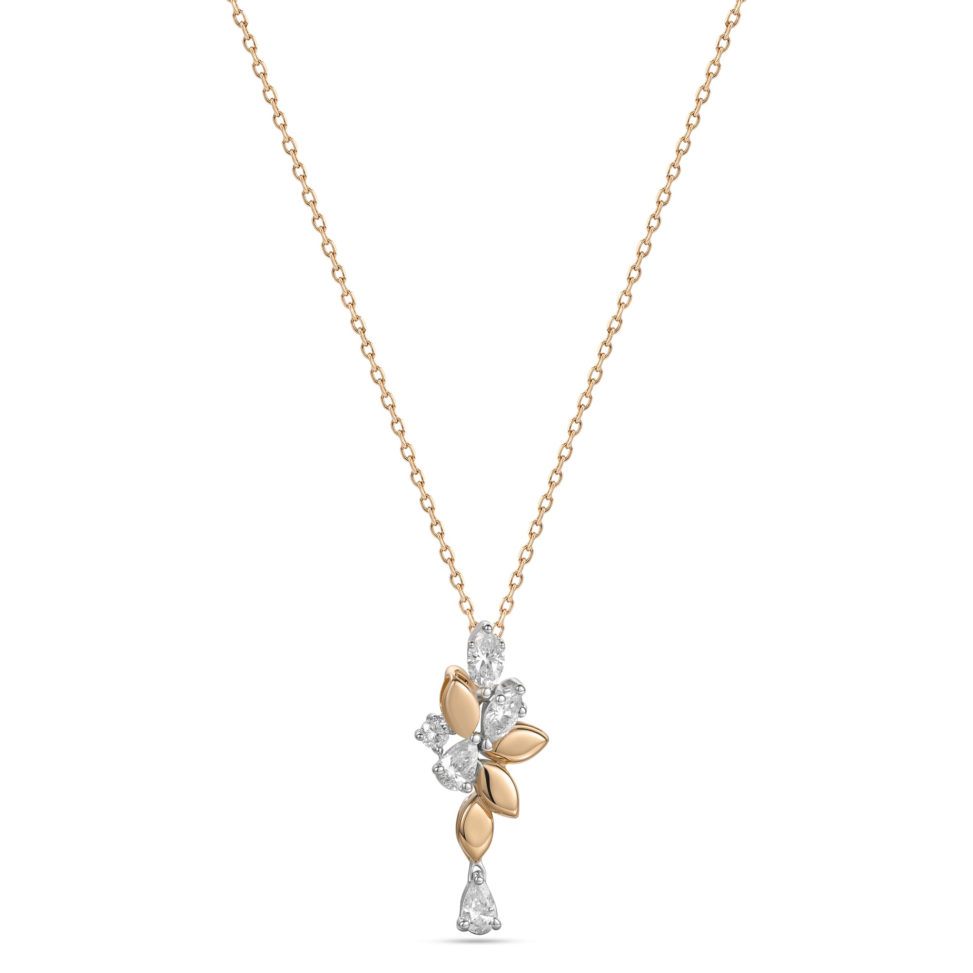 18k Yellow Gold Grace Pendant with Marquise Diamonds - B-XLK4619P