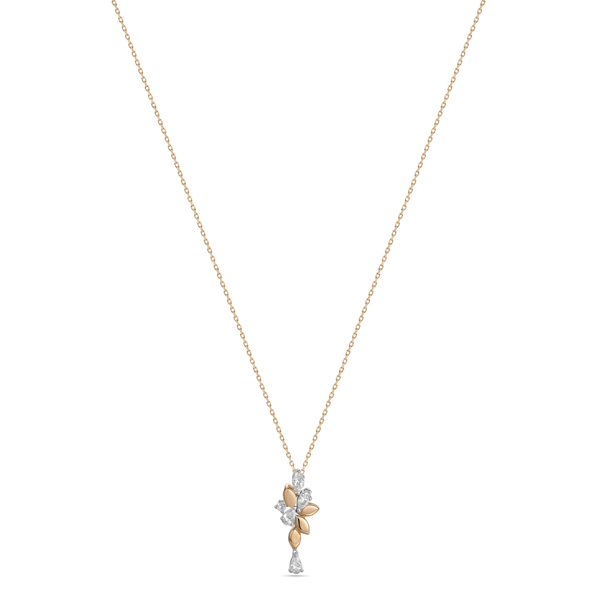 18k Yellow Gold Grace Pendant with Marquise Diamonds - B-XLK4619P