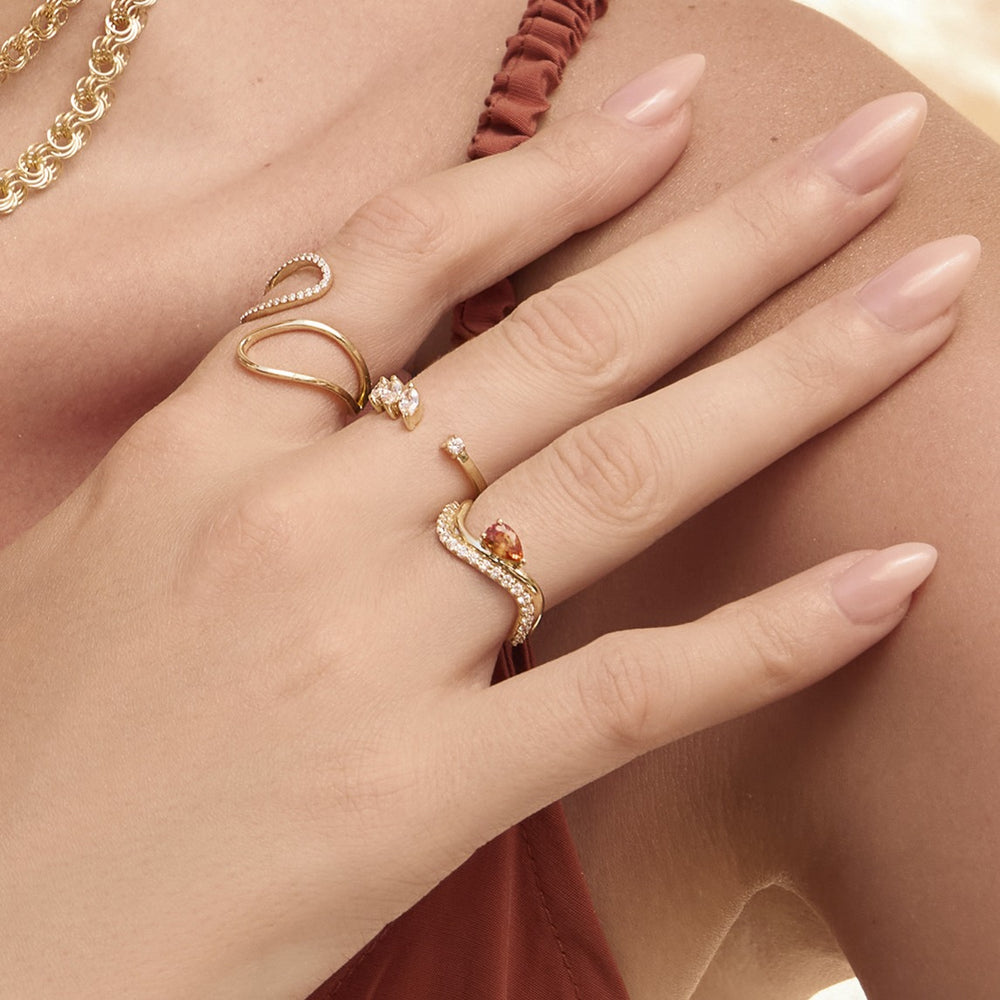 18k Yellow Gold Diamond Rings - S-R452S