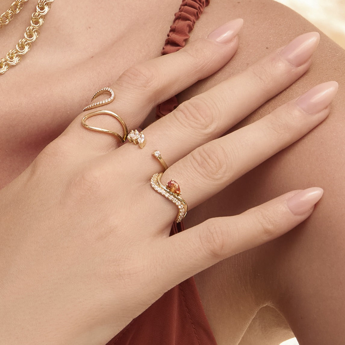 Confetti 18k White Gold Diamond Ring and Multi Colored Stones - S-R483S