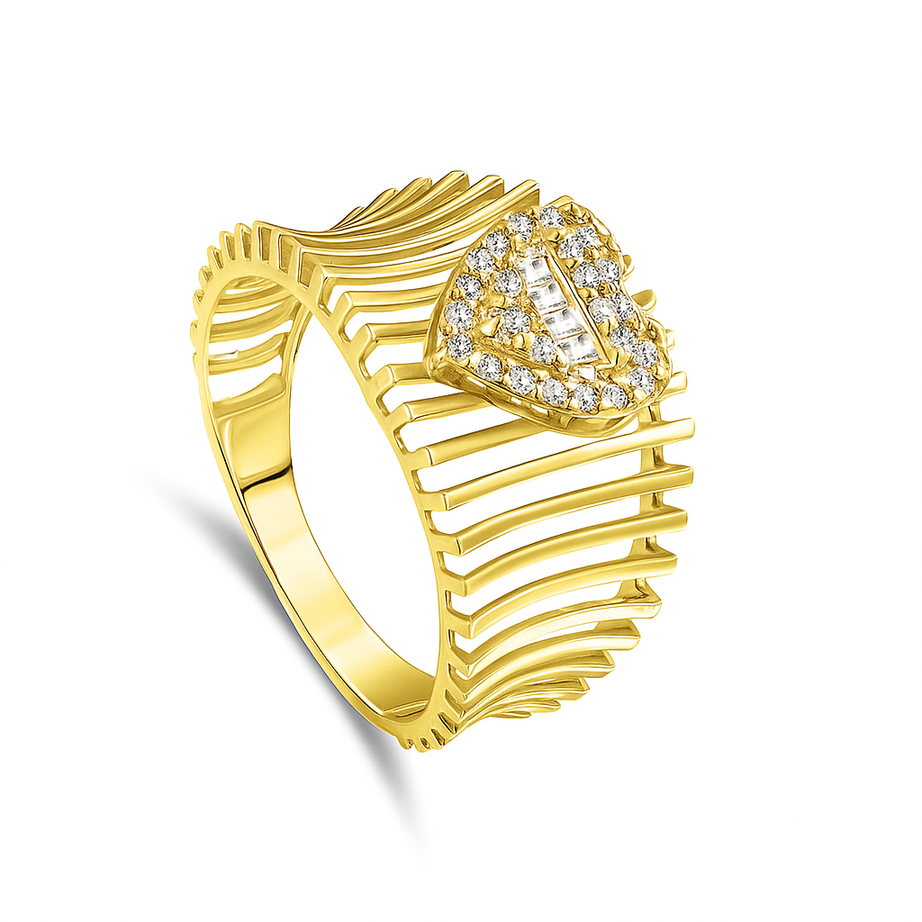 18K Yellow Gold Diamond Ring - S-X181R
