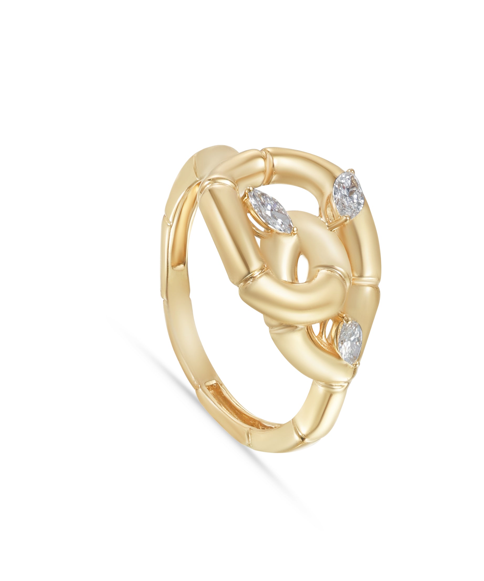 18k Yellow Gold & Diamond Lucky Intricate Loop - S-R526S