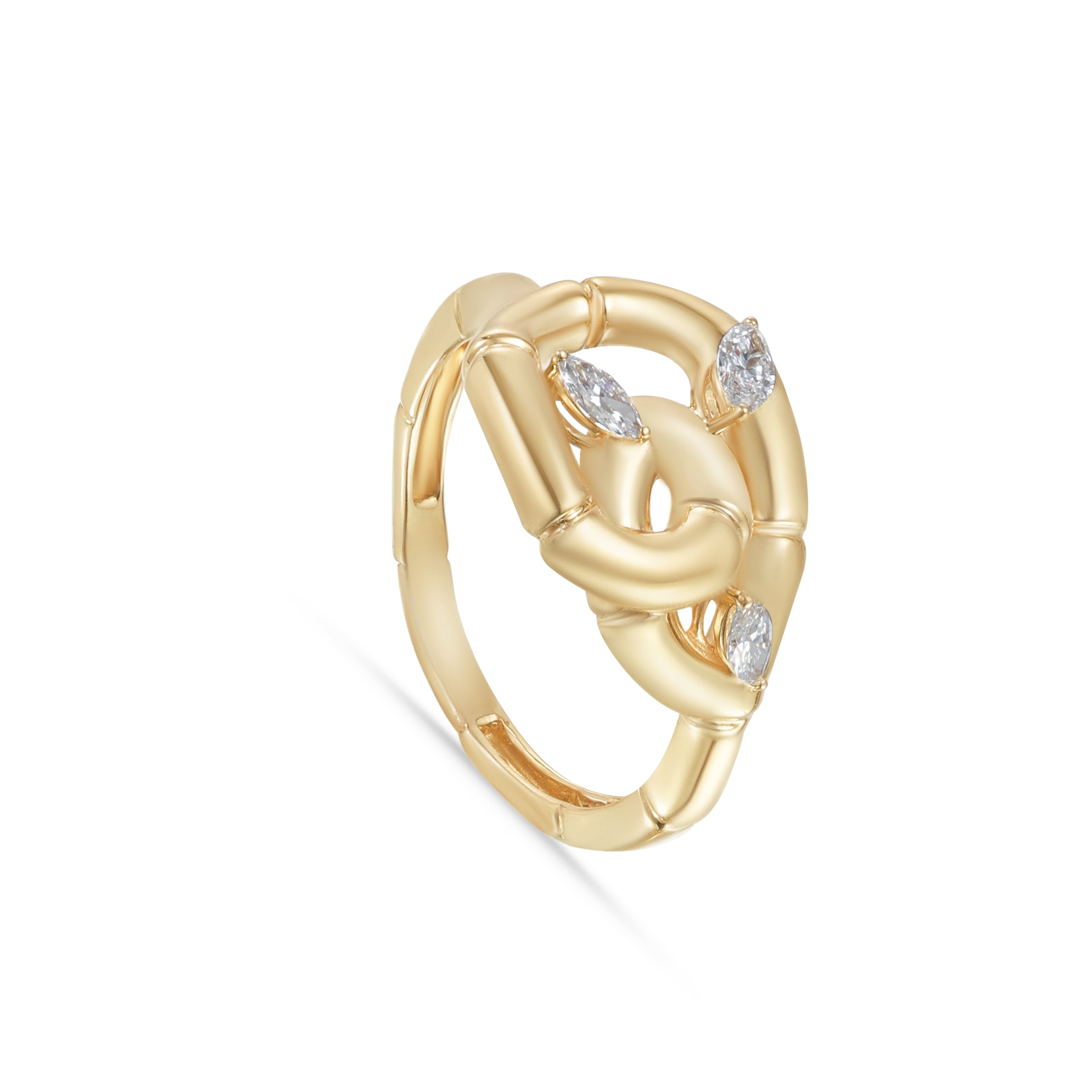 18k Yellow Gold & Diamond Lucky Intricate Loop - S-R526S