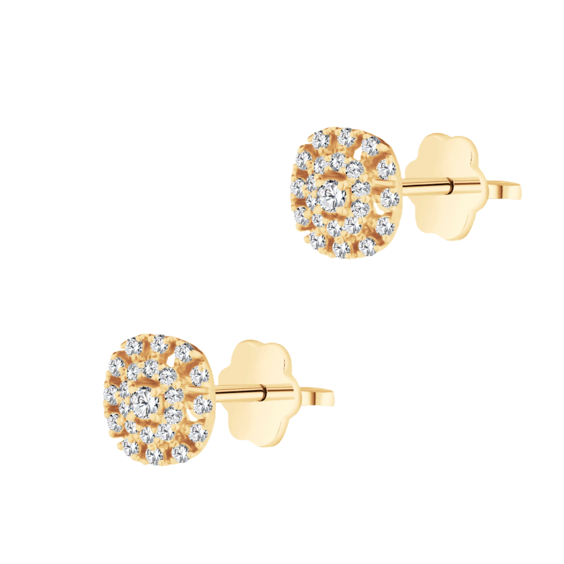 Circled Diamond Stud in 18k Yellow Gold - S-X05EON