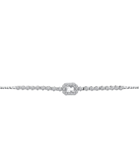 Classic Summer tennis Diamond Bracelet in 18k White gold - S-N052SB