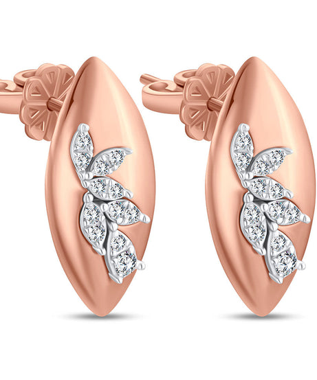 18k Rose gold Diamond Earrings - S-H061ES