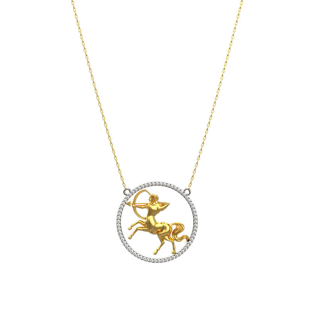 Sagittarius Zodiac Necklace Rose gold - FSPN001D