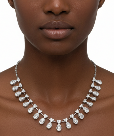 18K White gold Diamond Necklace - S-N079S