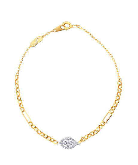 Eye shaped diamond bracelet in 18k Yellow gold - HB134