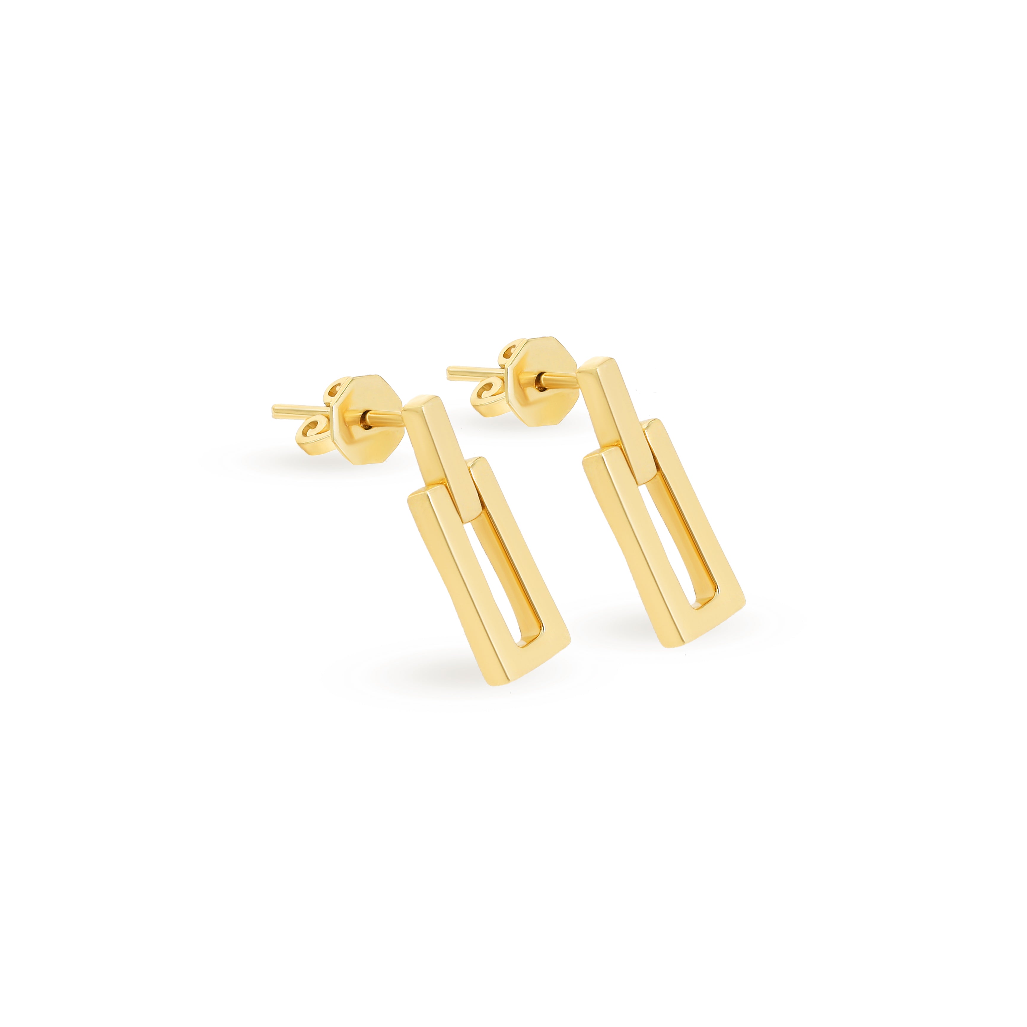 18K Geometrical Gold Earring - K-E106G