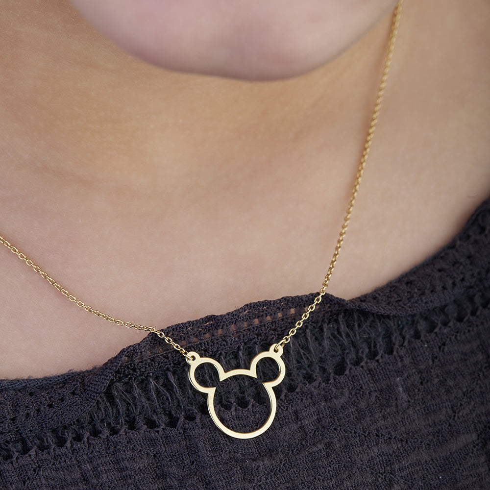 18K Micky Mouse Gold Necklace - K-P131G