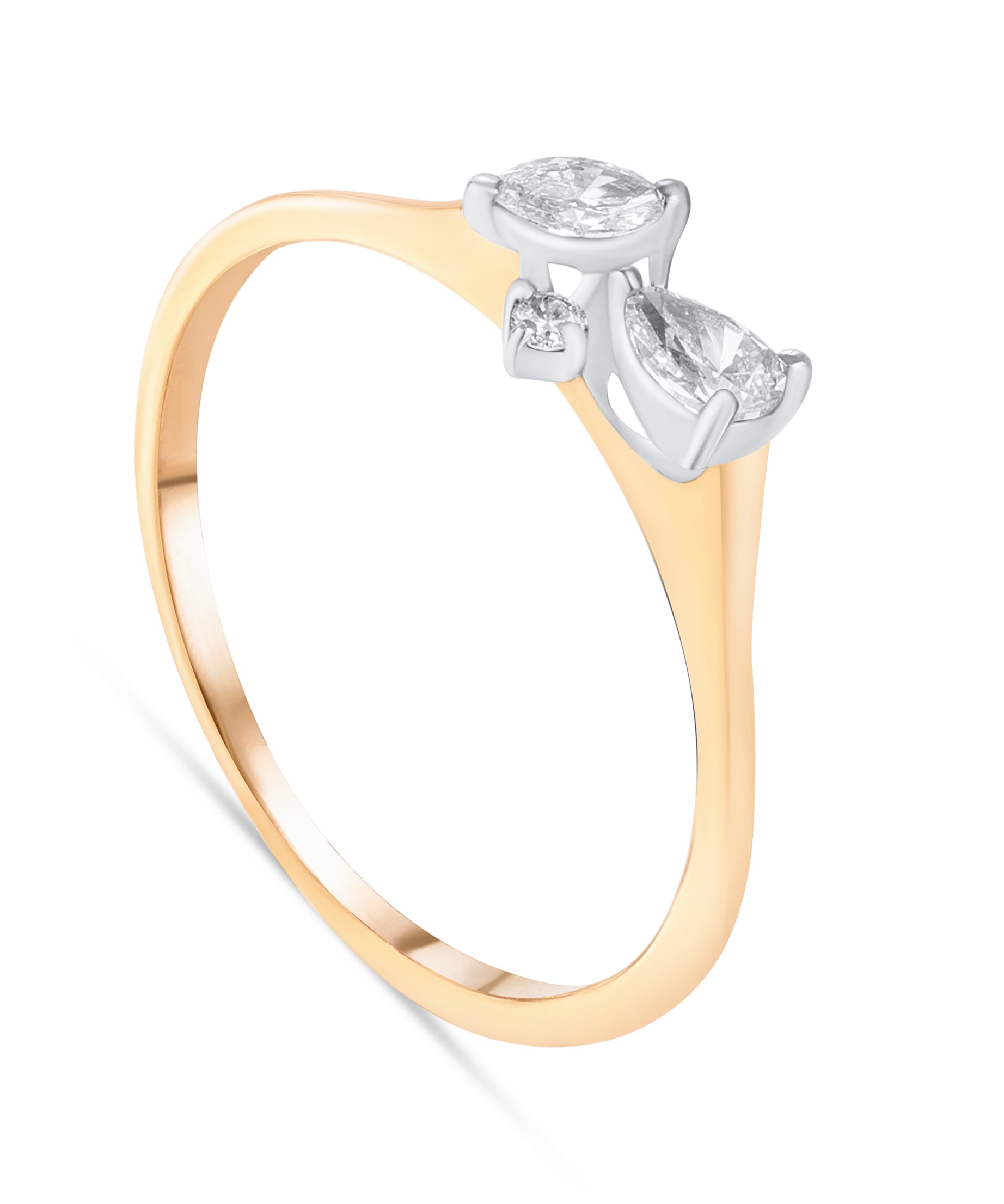 Luxury 18K Rose Gold Ring With Mixed Diamond Shapes - S-X283R