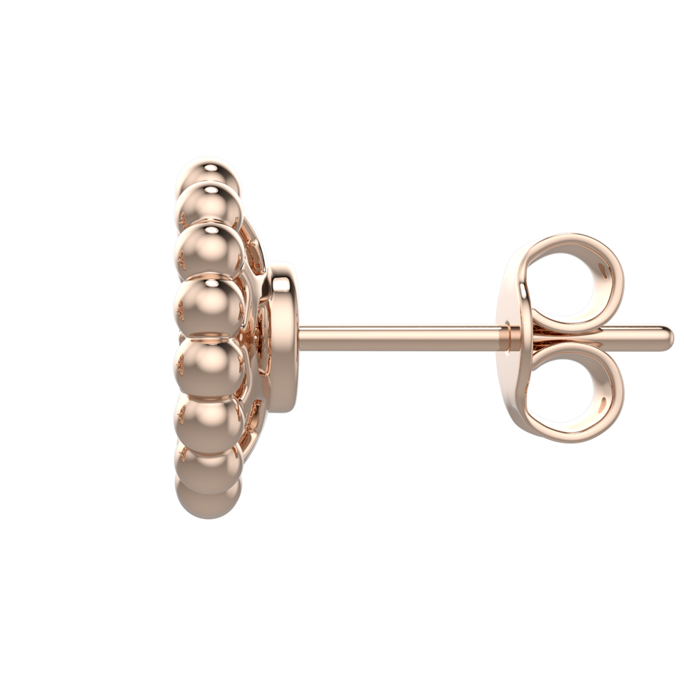 Beaded diamond Stud earrings in 18k rose gold - SIR1677E