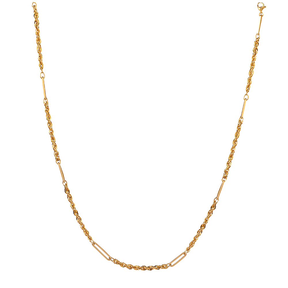 Beautiful infinity necklace with chains in the middle Necklace in 18K Yellow Gold - MF038153