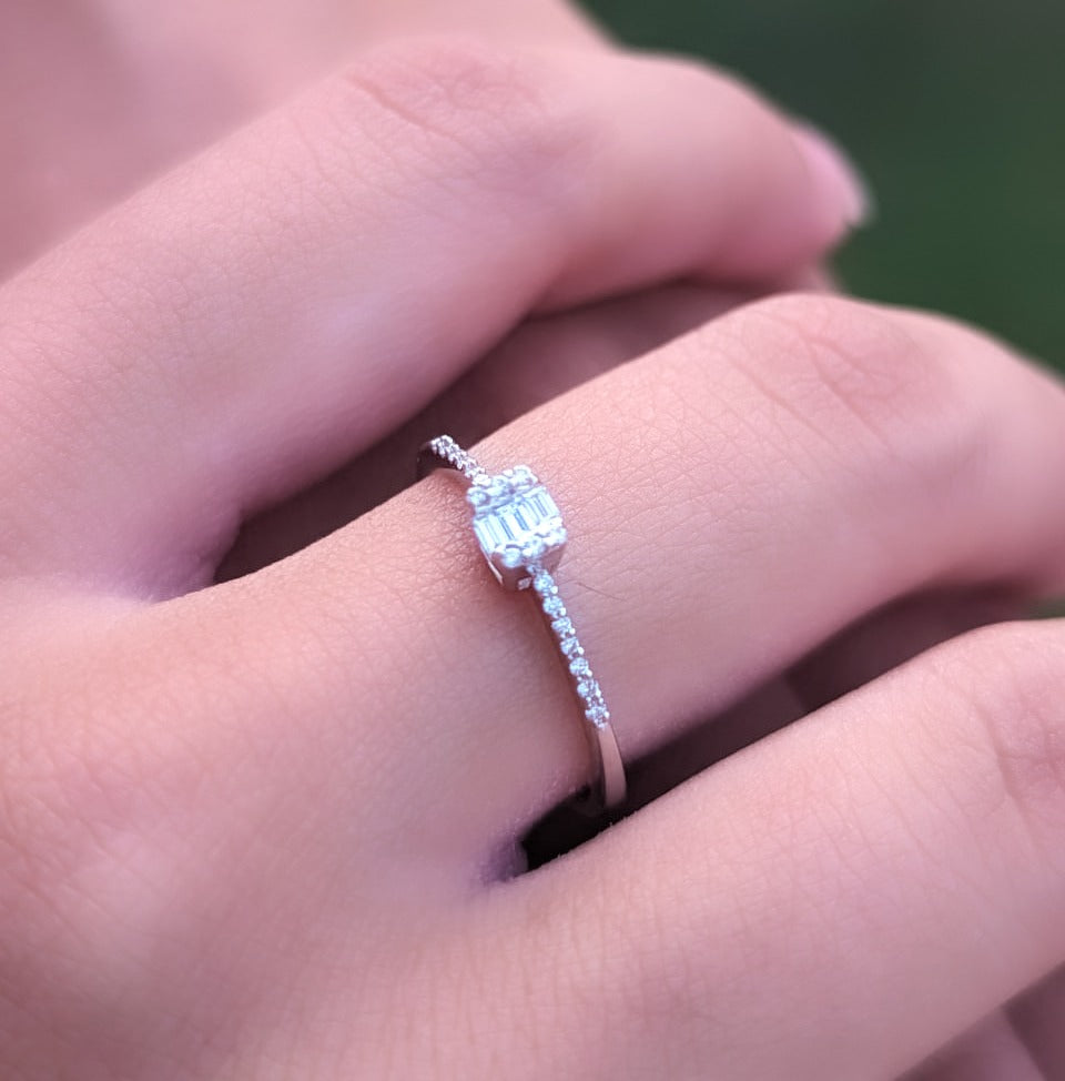 Beautiful Diamond Ring fits you in 18K White Diamond Ring - S-R224S